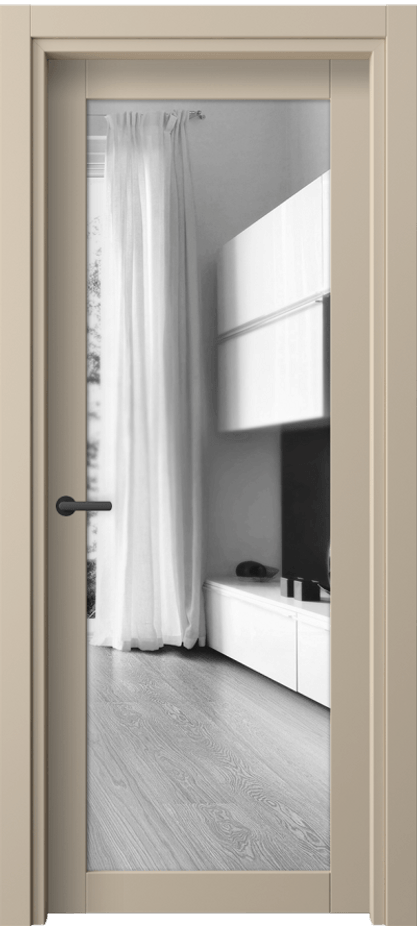 Межкомнатная дверь Neo 2102 ПЭТ светло-бежевый Двустороннее зеркало, триплекс Цена 33699 ₽ | Volhovec