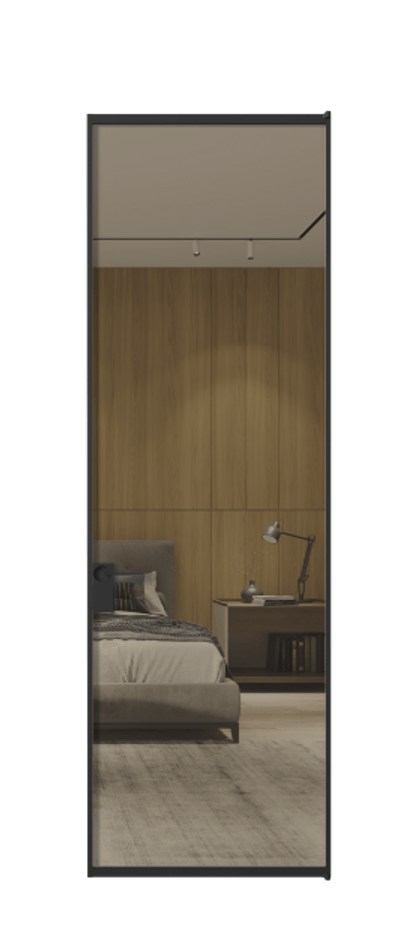 Алюминиевая дверь АЛПЛ040.01 Алюминий Черный Рефлективное бронзовое стекло "Stopsol", калёное Цена 140370  | Volhovec