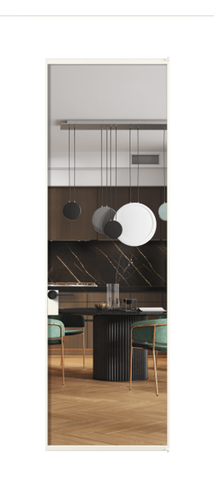 Алюминиевая дверь АЛПЛ040.01 Алюминий пудровый белый Прозрачное стекло "Crystal Vision", калёное Цена 144870  | Volhovec