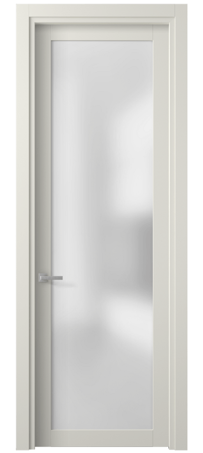 Межкомнатная дверь Planum 2102 Матовый жемчужный Сатинированное стекло Цена 50599 ₽ | Volhovec