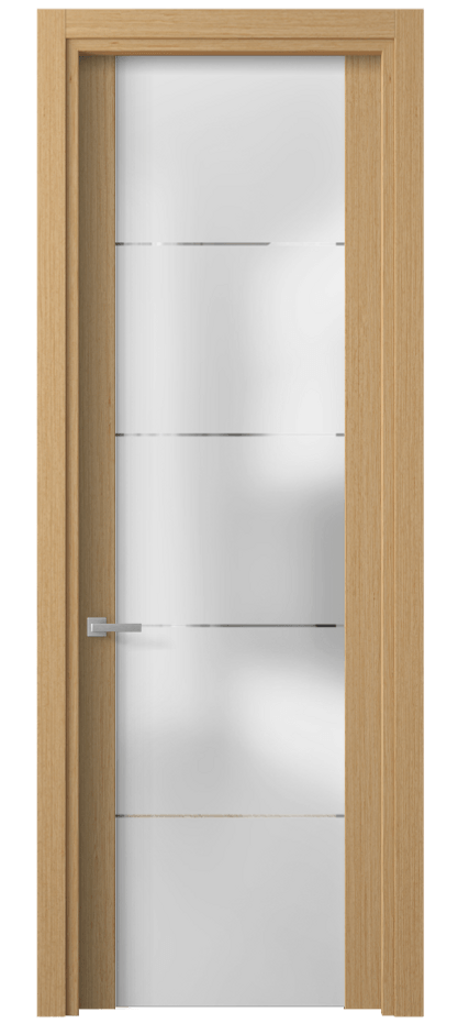 Межкомнатная дверь Planum 4114 Дуб песочный рифт Сатинированное стекло с гравировкой «КВАДРО», триплекс Цена 62399 ₽ | Volhovec