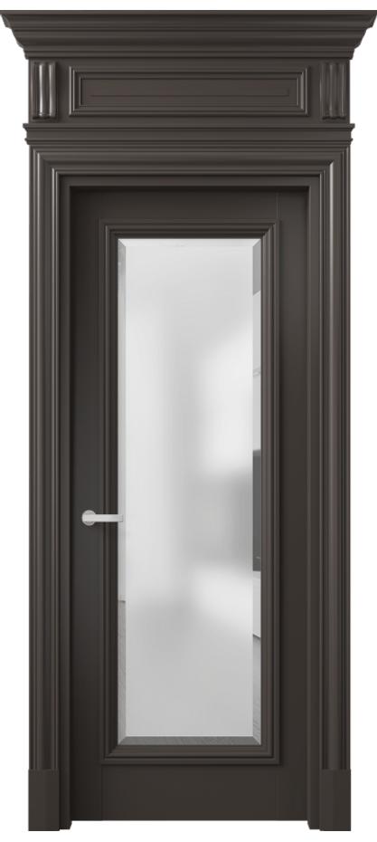 Межкомнатная дверь Antique 7300 Бук антрацит Сатинированное стекло с фацетом Цена 159409 ₽ | Volhovec