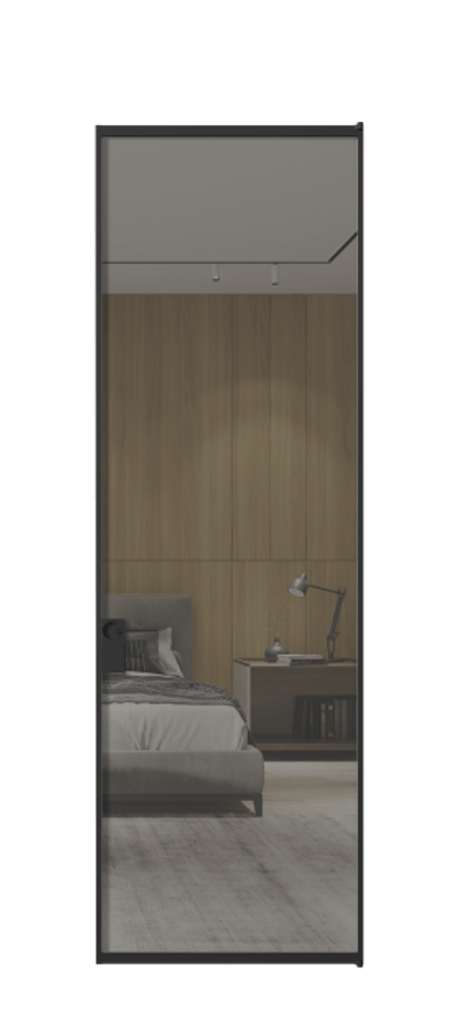 Алюминиевая дверь АЛПЛ040.01 Алюминий Черный Рефлективное серое стекло "Stopsol", калёное Цена 140370  | Volhovec