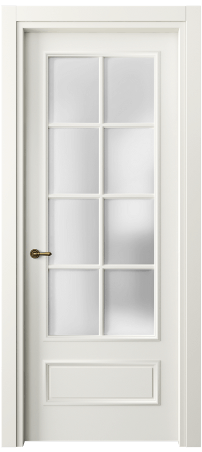 Межкомнатная дверь Paris 8112 Матовый жемчужный Сатинированное стекло Цена 76999 ₽| Volhovec