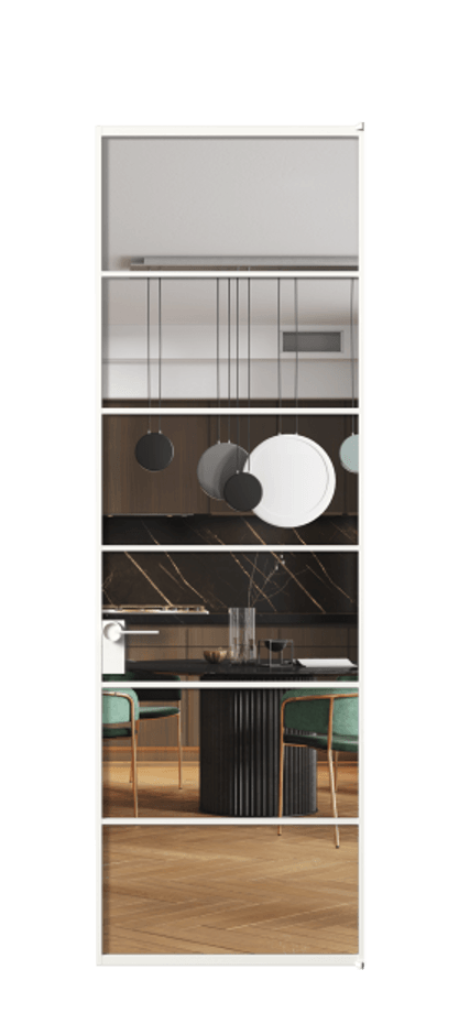 Алюминиевая дверь АЛПЛ040.04 Алюминий Белый Прозрачное стекло "Crystal Vision", калёное Цена 151570  | Volhovec