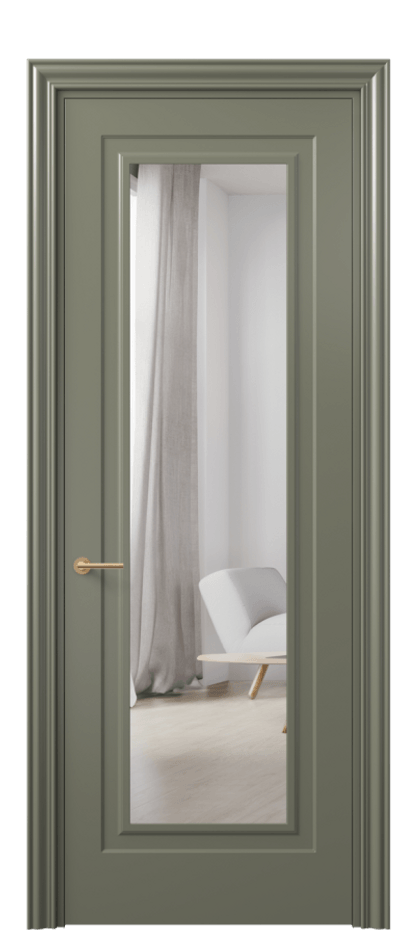 Межкомнатная дверь Mascot 8403 Матовый оливковый тёмный Двустороннее зеркало, триплекс Цена 78999 ₽ | Volhovec