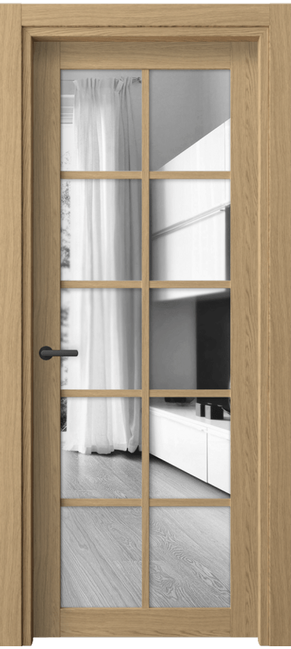 Межкомнатная дверь Neo 2106 Жемчужный дуб Двустороннее зеркало, триплекс Цена 40699 ₽ | Volhovec