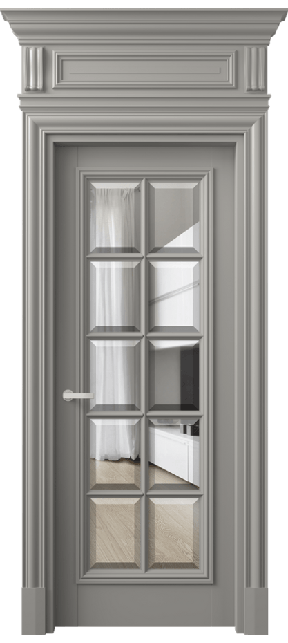 Межкомнатная дверь Antique 7310 Бук нейтральный серый Прозрачное стекло с фацетом Цена 177909 ₽ | Volhovec