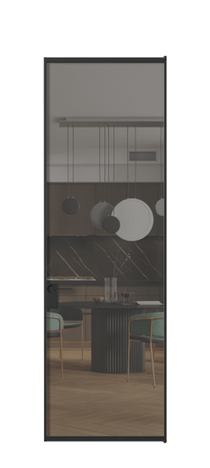 Алюминиевая дверь АЛПЛ040.01 Алюминий Черный Прозрачное серое стекло, триплекс Цена 132370  | Volhovec