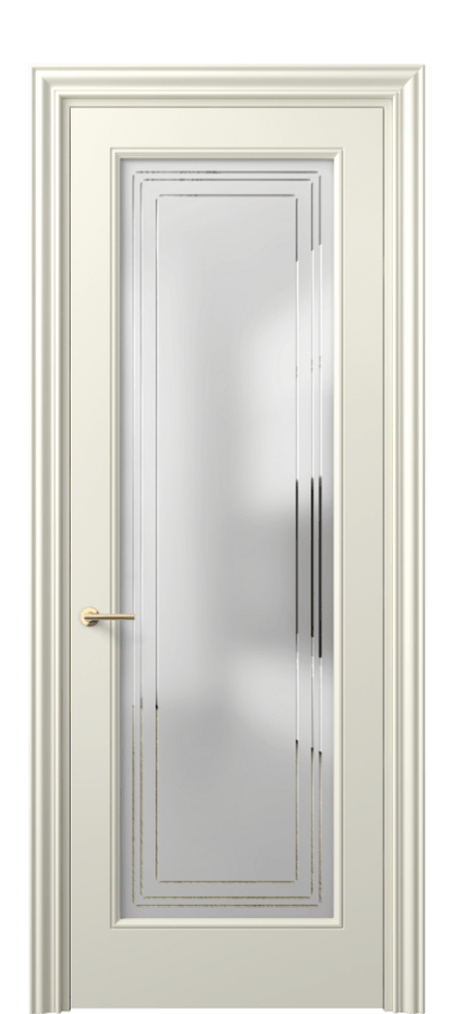 Межкомнатная дверь Mascot 8400 Матовый молочно-белый Сатинированное стекло с гравировкой "Грани", триплекс Цена 69959 ₽ | Volhovec