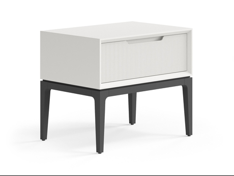 Мебель Тумба прикроватная Velvet 1 ящик. Цвет Матовый тёплый серый. Материал Гладкая эмаль. Коллекция Тумба прикроватная Velvet 1 ящик. Картинка.
