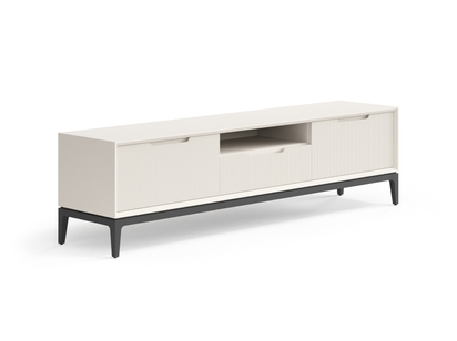 Мебель ТВ тумба Velvet. Цвет Матовый облачно-серый. Материал Гладкая эмаль. Коллекция ТВ тумба Velvet. Картинка.