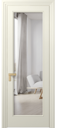 Дверь межкомнатная 8300 ММБ Двустороннее зеркало. Цвет Матовый молочно-белый. Материал Гладкая эмаль. Коллекция Rocca. Картинка.