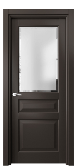 Дверь межкомнатная 0710 МАН Сатинированное с фацетом. Цвет Матовый антрацит. Материал Гладкая эмаль. Коллекция Лигнум. Картинка.