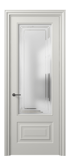 Дверь межкомнатная 8442 МСР Сатин с гравировкой Mascot. Цвет Матовый серый. Материал Гладкая эмаль. Коллекция Маскот. Картинка.