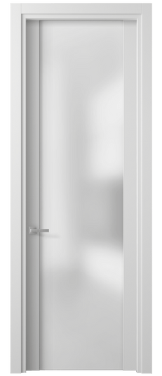 Дверь межкомнатная 4114 БШ САТ. Цвет Белый шёлк. Материал Ciplex ламинатин. Коллекция Planum. Картинка.