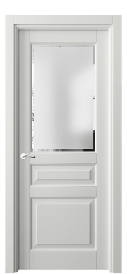 Дверь межкомнатная 0710 МССР САТ-Ф. Цвет Матовый светло-серый. Материал Гладкая эмаль. Коллекция Лигнум. Картинка.