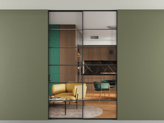 Перегородка Формато внутри проёма скрытое крепление в потолок 2 створки