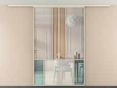 Перегородка Mosaic вдоль стены на потолок двустворчатая