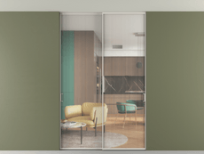 Перегородка Формато внутри проёма скрытое крепление в потолок 2 створки